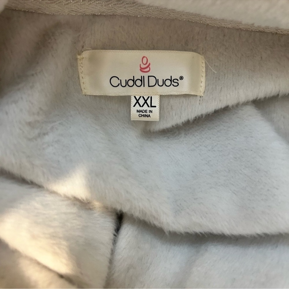 CUDDL DUDS Cozy Gray and White Fleece Jacket Zip Up Side Pockets Size XXL EC - Picture 6 of 7